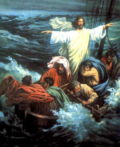 Иисус успокаивает бурливое море